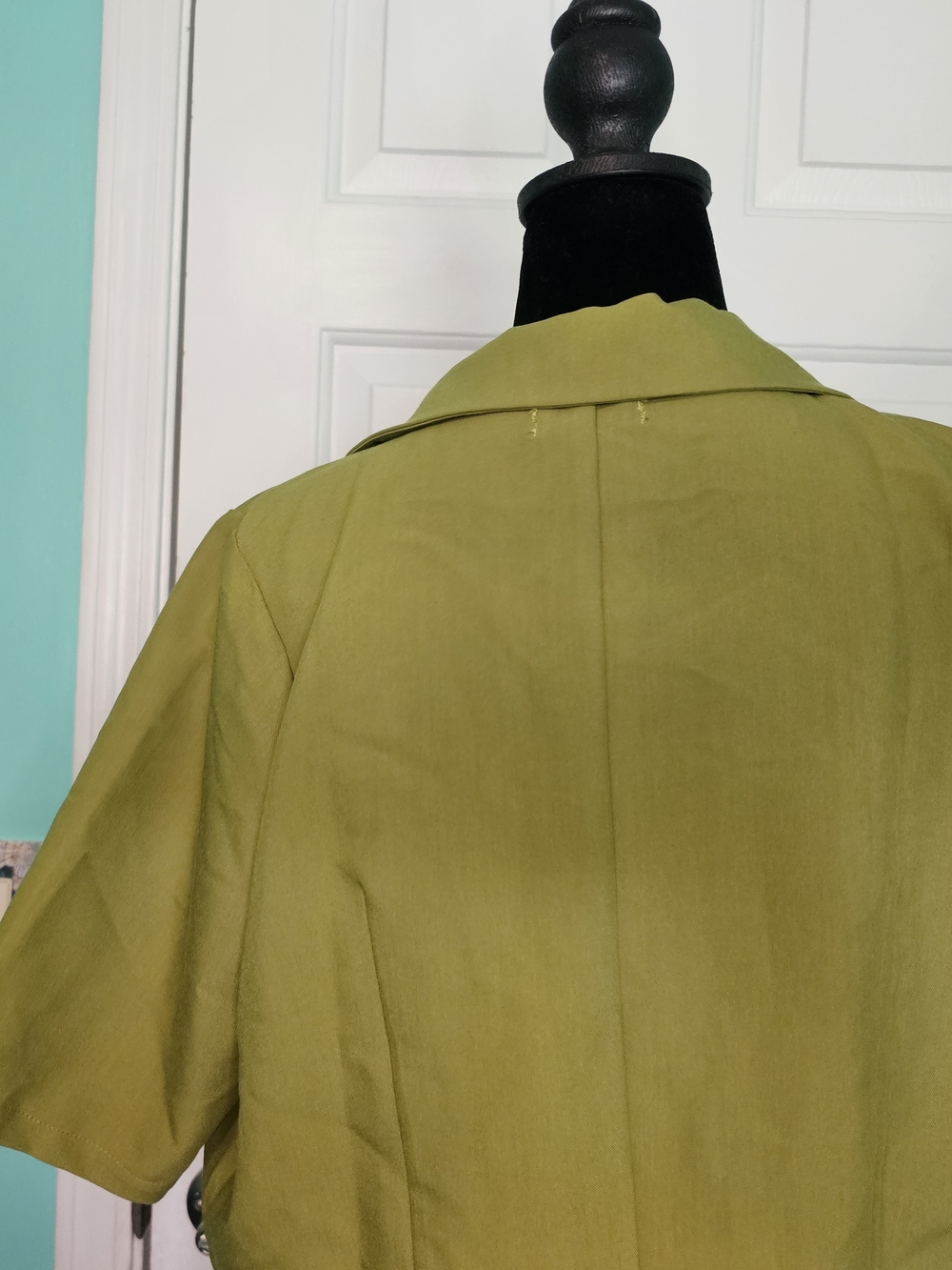 Vero Moda Cropped Blazer in Lime Green w/ Pearl Buttons Women's Size L NWT - Picture 9 of 13